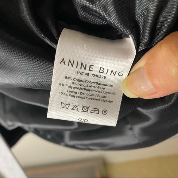 NWT ANINE BING Gray Herringbone Becky Blazer Small S - Picture 9 of 9